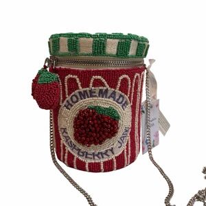 Handmade Raspberry Jam Beaded Crossbody Bag